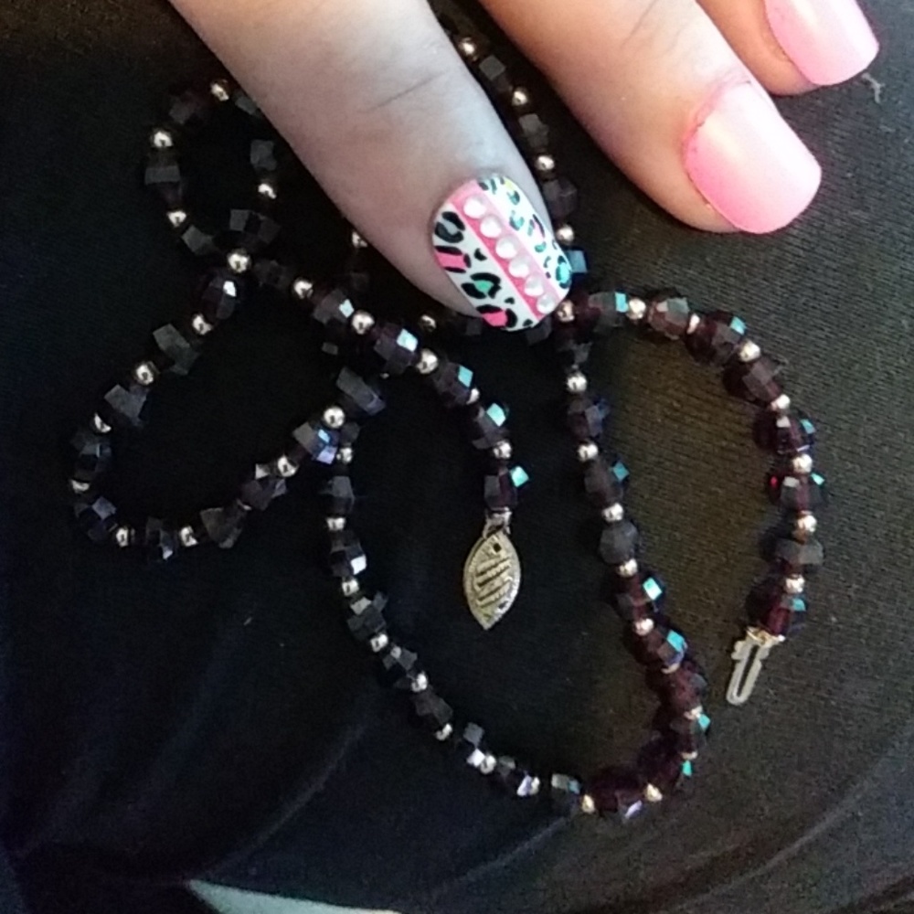 14K Deep Red jewel necklace